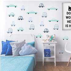 Gris Decoraciones de pared Väggklistermärke Bilar 20st Grå/Mint