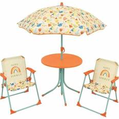 Ensembles de meubles Fun House Fruity's Salon De Jardin H.46 x ø46 cm 2 Chaises H.53xl.38.5xP.37.5 cm Et 1 Parasol H.125 x ø100 cm