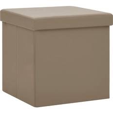 Hopfällbar förvaringspall cappuccino PVC - Cappuccino