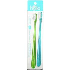 Hello BPA-Free Toothbrushes, Soft, Green/Blue, 2