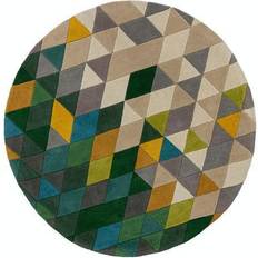 Gröna - Runda Mattor & Fällar Flair Rugs PRISM 160X60 CIRCLE Gul, Blå, Grön cm
