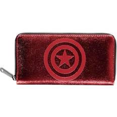 Marvel Captain armerica Purse Classic Shield Logo new Official Red Zip Around