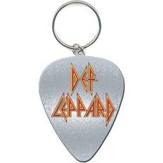 Plånbok med kedja Def Leppard Nyckelring nyckelring gitarr plektrum band logotyp hysteri ny officiell metall, En storlek, Kedja, klassisk