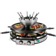 Raclette 8 personer ProfiCook 2in1 Raclette Grill & Fondue Set