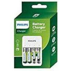 Batterier & Opladere Philips 4-slots basic charger with 2 x 700mAh & 2 x 1300mAh RTU batteries with Micro-USB cable