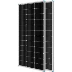 Renogy Solar Panels Renogy 100 Watt 12 Volt Monocrystalline Solar Panel, 2-Pack Compact Design