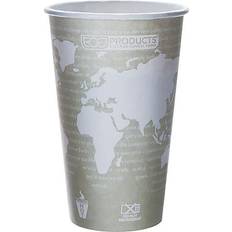 World Art Renewable/Compostable Hot Cups, 16 oz, Moss, 50/Pack