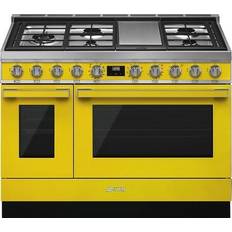 Freestanding dual fuel cooker Smeg 48" Portofino Series Dual Fuel Range Yellow