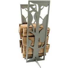 Gray Firewood Baskets Curonian Tree Firewood Rack Silver-Grey