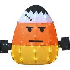 Christmas Decorations National Tree Company 24 in. Pre-Lit Candy Corn Frankenstein with 80 Decoration