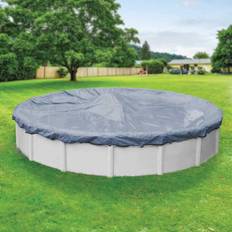 Swimming Pools & Accessories Robelle Value-Line 28 ft. Round Azure Blue Solid Above Ground Winter Pool Cover