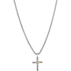 Chains Necklaces David Yurman Petite x Cross Necklace - Silver/Gold