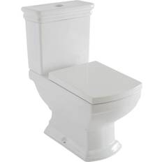  Sandringham Traditional Square White Ceramic Close Coupled WC Toilet with Cistern and Soft Close Seat