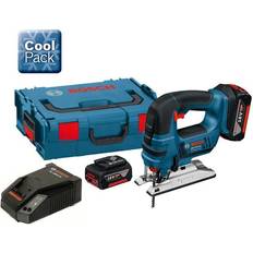 Bosch Jigsaws Bosch 18v GST 18VLI Lithium Ion Cordless Jigsaw 2 x 4.0ah Battery LBOXX
