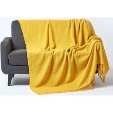 Homescapes Ochre 255 360 Blankets Yellow