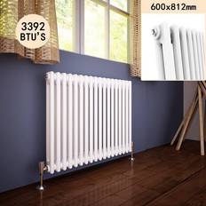 Radiators Elegant 600 812 Horizontal Column Designer Radiator White Traditional