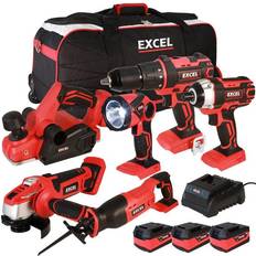 Excel 18V 6 Piece Power Tool Kit with 3 x 5.0Ah Batteries & Charger EXL8952:18V