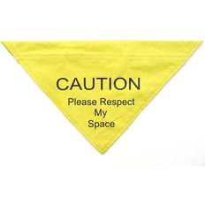 Ancol Warning Bandana Respect My Space Yellow Medium/large18cm