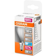 LEDVANCE OSRAM LED SUPERSTAR LED-glödlampa med filament form: P45 glaserad finish E14 6.5 W (motsvarande 60 W) klass E varmt vitt ljus 2700 K