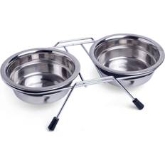 Petface Stainless Steel Double Diner Raised Bowl, 800