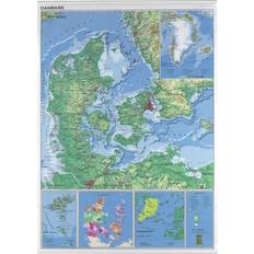 Danmarkskort plakat lamineret 970