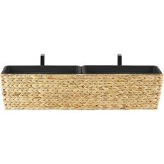 Beliani Plant Pot Beige Hyacinth Weave