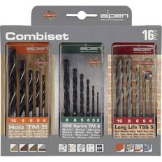 Alpen Borrset kombiborr trä-sten-metall 16-delars