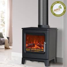 Best Wood Stoves NRG Defra 4.3KW Cast Iron Woodburning Stove Eco Design WoodBurner High Efficiency Fireplace