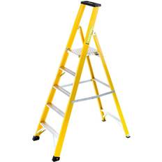 Fibreglass step ladders Loops 1.2m FIBREGLASS Platform Step Ladders 5 Tread Professional Lightweight Steps