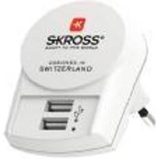 Skross pro usb Skross 1.302521 PRO USB (2xA) Universal-Reiseadapter USB (2xA) 2,4A Spannung und Leistung: 100V 250V 1750W Anti-Stromschlagschutz