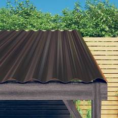 Brown Fence Netting vidaXL Roof Panels 36 pcs Powder-coated