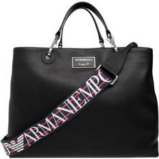 Armani Large Leather Tote Bag - Black