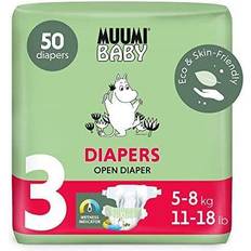 Asthma Allergy Nordic Luiers MUUMI Baby 3 Midi 5-8 kg (50 stuks) eco-luiers