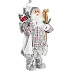 Rouge Décorations Dkd Home Decor Father Christmas White Red Grey PVC 45 x 34 x 83 cm Décoration