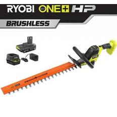 Garden Power Tools Ryobi ONE HP 18V Brushless 22 in. Cordless Battery Hedge Trimmer with 2.0 Ah Battery and Charger