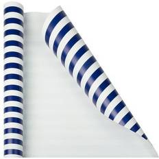 Wrapping Paper & Gift Wrapping Supplies Jam Paper Striped Gift Wrapping 25 Sq Ft Blue & White Stripes 2/Pack