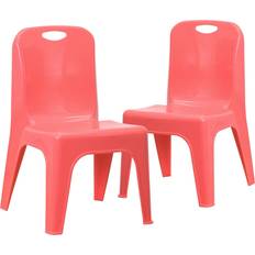 Red Chair Flash Furniture Whitney 2 Pack Red Stackable School Chair with Carrying