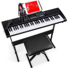 Best Choice Products 61-Key Beginners Electronic Keyboard Piano Set w/ LED, 3 Teaching Modes, H-Stand, Stool