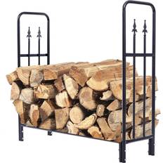 Cheap Firewood Baskets Costway 4 Feet Outdoor Heavy Duty Steel Firewood Log Rack Wood Storage Holder Black