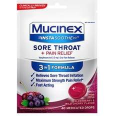 Mucinex Mucinex InstaSoothe Sore Throat + Pain Relief Drops, Elderberry & Wild Cherry Flavor, 40 ct