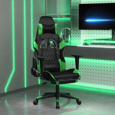 VidaXL Gaming Chairs vidaXL gamingstol m. massagefunktion og fodstøtte kunstlæder sort grøn