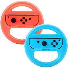 Wheels & Racing Controls Beastron Racing Games Steering Wheel compatible with Switch Mario Kart, Joy-Con Steering Wheel, Red & Blue 2 Pack