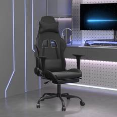 Sillas de juego vidaXL Silla Gaming Con Reposapiés Cuero Sintético Negro