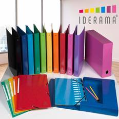 Organizadores de Escritorio Exacompta Iderama 2 Anillas 30 mm Din A4 Carton Forrado Pvc Colores Surtidos (Pack De 10 Uds)