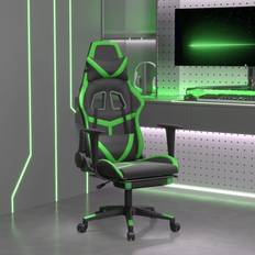 Gröna Gamingstolar vidaXL Gamingstol med fotstöd svart och grön konstläder