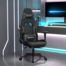 VidaXL Gaming-Stühle vidaXL Gaming-Stuhl mit Massage & Fußstütze Schwarz & Grau Kunstleder