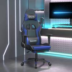 Gaming Chairs vidaXL Gamingstol med massage och fotstöd svart och blå konstläder