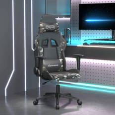 Gaming chair with massage vidaXL Gamingstol med massage och fotstöd svart kamouflage konstläder