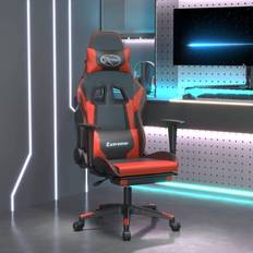 Chaises de jeu vidaXL Chaise gaming avec repose-pied Noir et rouge SimilicuirChaise Gamer Siège Gaming Fauteuil Gamer