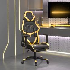 Gaming Chairs vidaXL gamingstol m. massage og fodstøtte kunstlæder sort guldfarvet